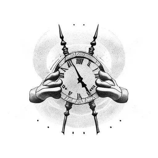 tatuaje en el bicep, que este el sol y un reloj de arena tattoo design idea