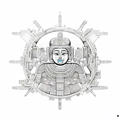 motherboard mayan calendar  tattoo design idea