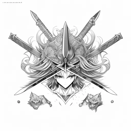 anime sword tattoo design idea