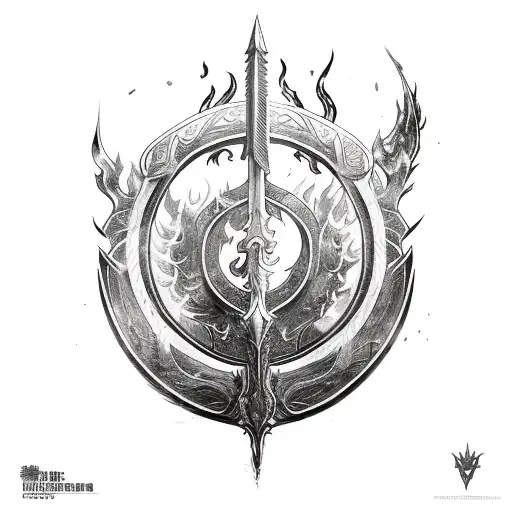 flame sword tattoo design idea