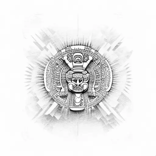 mayan elements anime tattoo design idea