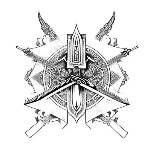 anime sword tattoo design idea