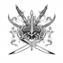 anime sword tattoo design idea