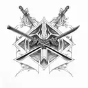 anime sword tattoo design idea