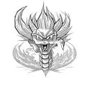 mayan dragon ball z fire tattoo design idea