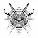 mayan mask tattoo design idea