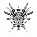 mayan mask tattoo design idea