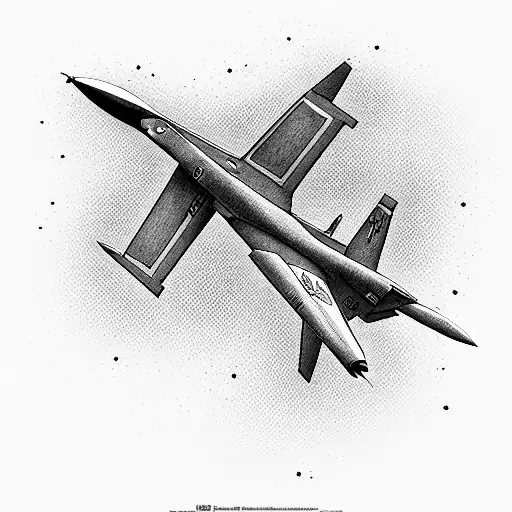 fighter jet piano organ a$e tattoo design idea