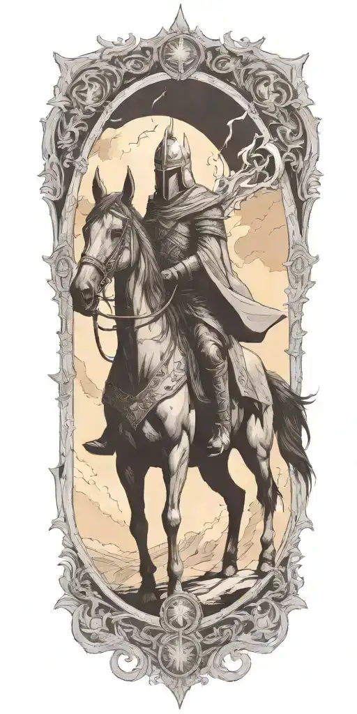 the Lich King and Witch King of Angmar and Darth Revan, and soul of cinder as the four horsemen colorful tattoo design idea