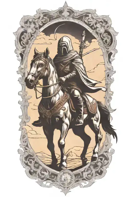 Darth Revan as a four horseman looking himself on a horse  tattoo design idea