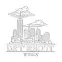 Design a tattoo featuring Detroit skyline and hip hop lyrics intertwined tattoo design idea