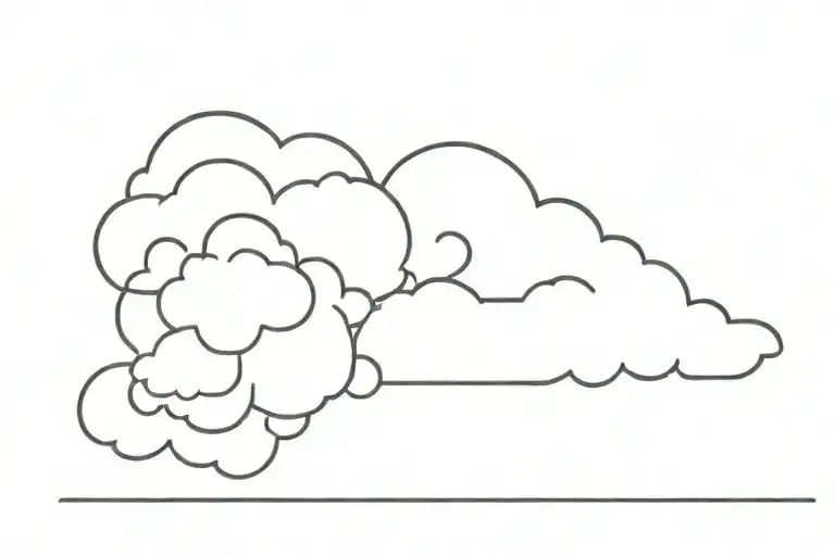 pink cloud storm tattoo design idea