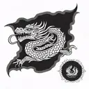 mexican dragon tattoo wrapped arm. simple outline tattoo design idea