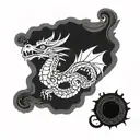 mexican dragon tattoo wrapped arm. simple outline tattoo design idea
