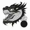 mexican dragon tattoo wrapped arm. simple outline tattoo design idea