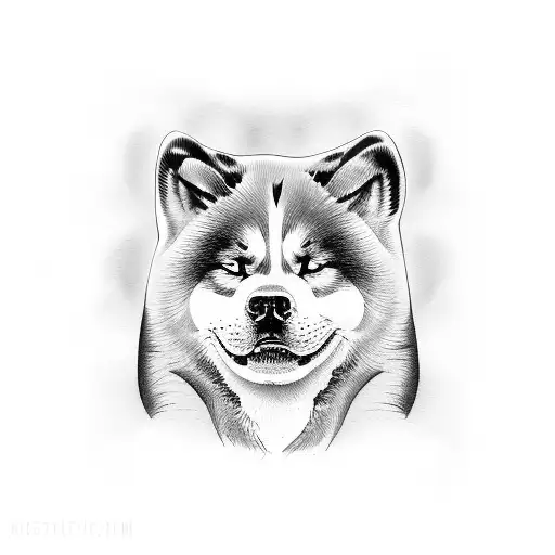american akita tattoo design idea