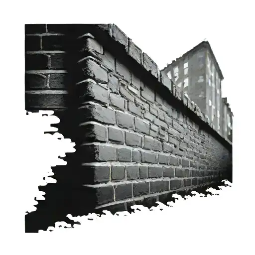 brick wall Autumn tattoo design idea