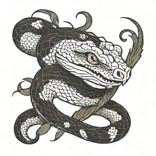 Snake eating its own tail around arm sleeve with an eye underneath  tattoo design idea