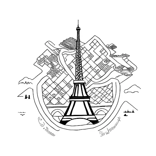 paris and san francisco tattoo design idea