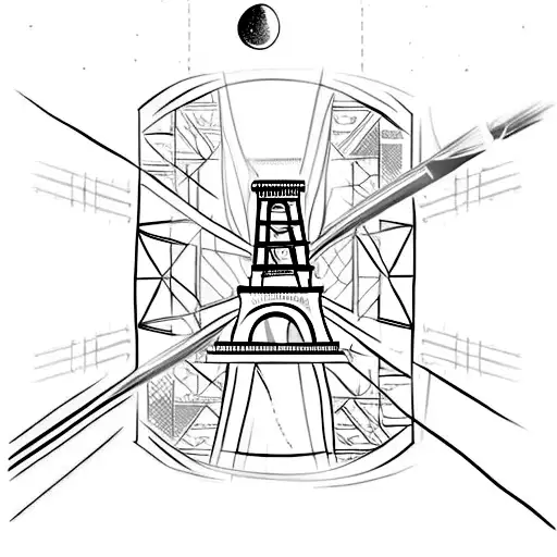 golden gate bridge + Eiffel Tower tattoo design idea