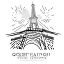 golden gate bridge + Eiffel Tower tattoo design idea