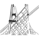 golden gate bridge + Eiffel Tower tattoo design idea