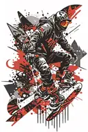 adrenaline skyding snowboarding tattoo design idea