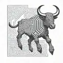 Minotaur, Maze, Standing tattoo design idea