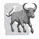 Minotaur, Maze, Standing tattoo design idea