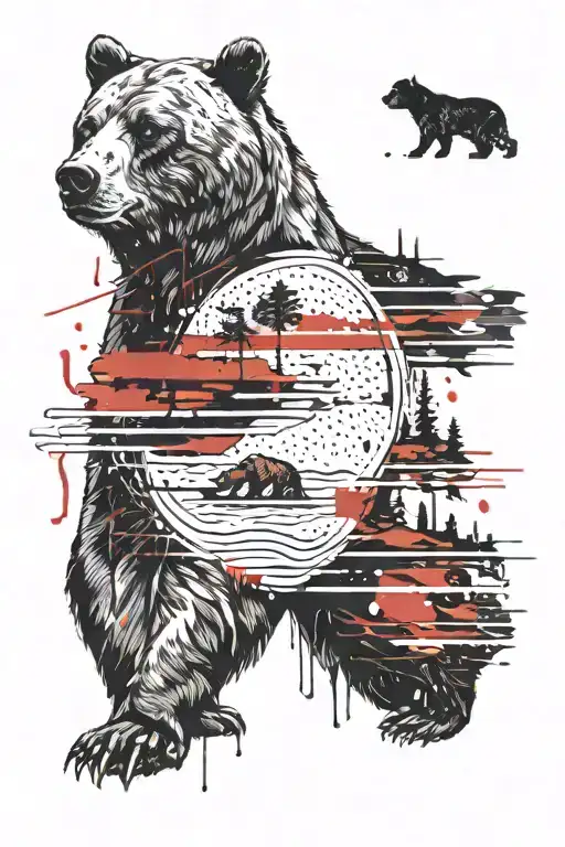 california bear tattoo design idea