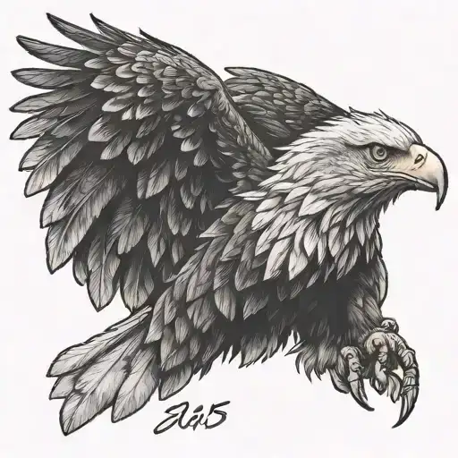  eagle and number 13 tattoo design idea