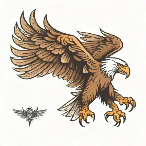 eagle burning its wings tattoo design idea