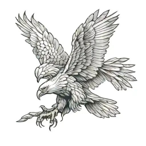 eagle burning its wings tattoo design idea