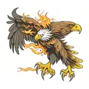 eagle burning its wings tattoo design idea