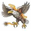 eagle burning its wings tattoo design idea