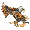 eagle burning its wings tattoo design idea