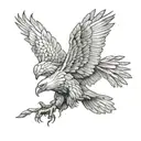 eagle burning its wings tattoo design idea