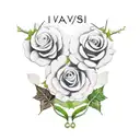 ivy wines with flowers intertwined with barbed wire tattoo design idea