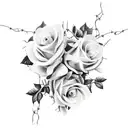 ivy wines with flowers intertwined with barbed wire tattoo design idea