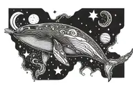 Whale and Space tattoo design idea