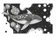 Whale and Space tattoo design idea