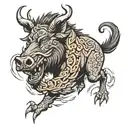 aggressive wild boar tattoo design idea