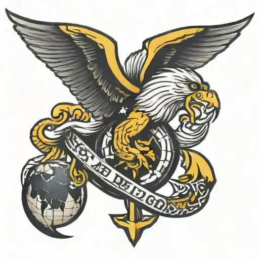 USMC eagle globe anchor bulldog tattoo design idea