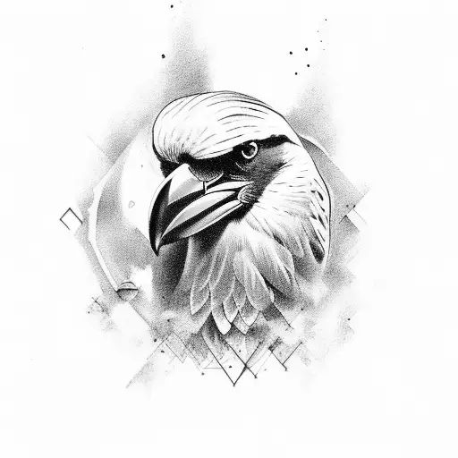 Black and Grey “Crow” Tattoo Idea - BlackInk AI