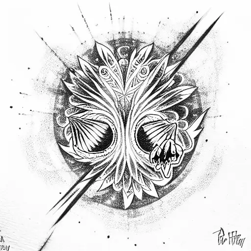 a pretty bird…made of rainbows. It is flying out of the eyehole of a skull being tattoo design idea