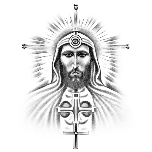 croix jesus tattoo design idea