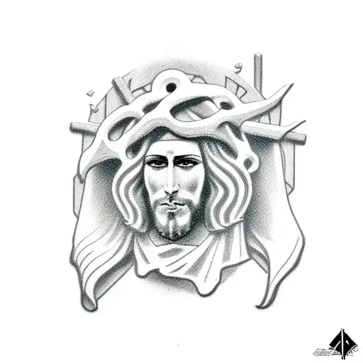 croix jesus tattoo design idea