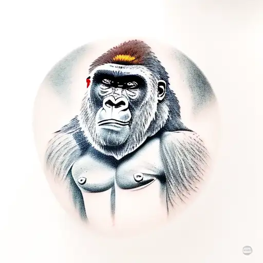 Gorilla smoking tattoo design idea