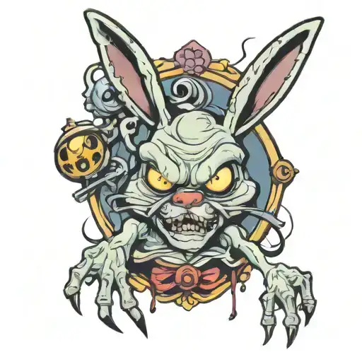 zombie bugs bunny tattoo design idea