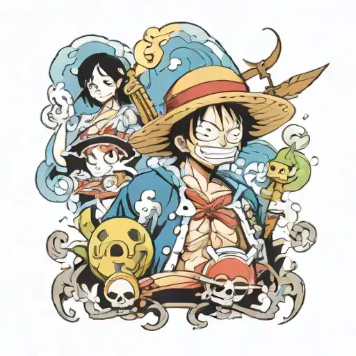 one piece anime tattoo design idea